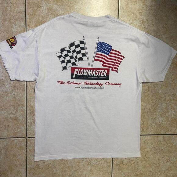 Flowmaster Racing Shark T-Shirt Men’s Size Large 100% Cotton Car Graphic Tee - Picture 2 of 2